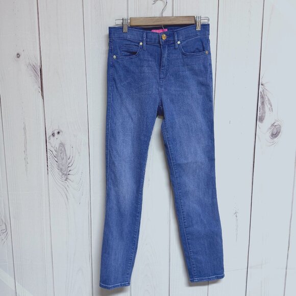 Lilly Pulitzer South Ocean High-Rise Skinny Jeans Sz 4 29” Inseam EUC - Picture 1 of 11